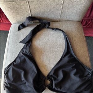 Lands' End Black Bikini Halter Top